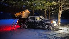 Rooftop Tent SNOWSTORM Camping | Solo Truck Camp in Michigan