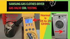 Gas Clothes Dryer Gas Valve Coil Check