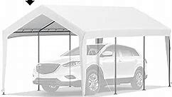 VEVOR 10 x 20 FT Carport Replacement Canopy Cover Garage Top Tent Shelter Tarp, Ripstop Triple-Layer PE Fabric, UV Resistant Waterproof Car Cover Tent for Party, Garden, Boat,White(Frame Not Include)