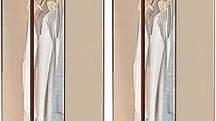 STORAGE MANIAC 2-Pack Hanging Garment Bag, Long Garment Cover for Closet, Clear Garment Bags for Storage, Large Garment Storage Bag for Dresses, Suits, Zipper Cover with Sealed Clear Window, Beige
