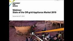 State of the Off-Grid Appliance Market: Connecting the Data on Market Trends, Jobs, and SDG 7