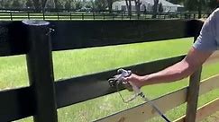 Using a #graco airless sprayer is the quickest way to refinish a fence as Florida Farm Pros. LLC is doing here. Great work! | Graco Contractor Equipment - North America