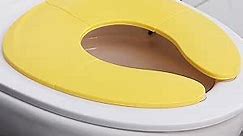 Funbliss Folding Travel Toilet Seat for Toddlers - Portable & Secure Potty Training Seat, Non-Slip Suction Cups, Child-Friendly & Pinch-Free Design,Yellow