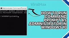 How to Run Command as An Administrator in Windows 10 | Run Command as Admin