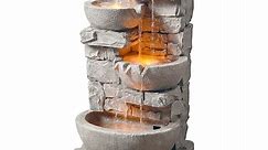 Teamson Home 33.25-in H Resin Tiered Fountain Outdoor Fountain Pump Included Lowes.com
