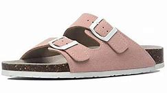 ATTOE 2020 New Summer Men's Cork Slippers Suede Leather Mule Clogs Slippers Man Soft Cork Two Buckle Beach Slides Footwear for Men 45 (Color : Pink, Shoe Size : 36) - Walmart.ca