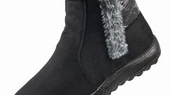 Womens Warm Faux Fur Lined Winter Snow Boots Waterproof Ankle Boots Outdoor Booties Comfortable Shoes for Wome