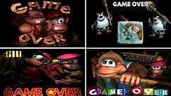 Evolution of Game Over Screens in Donkey Kong Country Games (1994-2018)