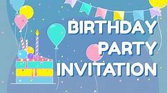 Birthday Party Invitation (Square) | Renderforest