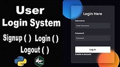 How to Create a Login System in Python using Django || User Registration and Login Authentication