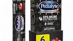 Pedialyte AdvancedCare Plus Electrolyte Powder, with 33% More Electrolytes and PreActiv Prebiotics, Strawberry Freeze, Electrolyte Drink Powder Packets, 0.6 Oz, Pack of 6