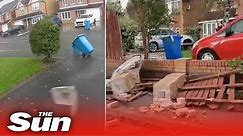 TORNADO hits Britain destroying trees & brick walls in severe UK weather