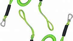 Bungee Dock Lines,4ft Boat Stretchable Dock Rope with Hook Jet Ski Marine Accessory for Power Boat,Kayak,Pontoon 2Pcs Green