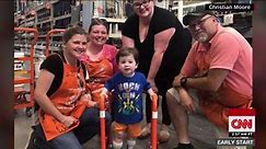 Home Depot employees build a walker for little boy