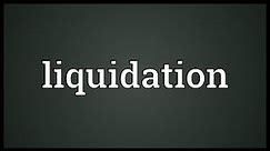 Liquidation Meaning
