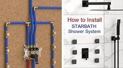 How to Install STARBATH Wall Mounted Shower System with 6 Body Jet Push Button