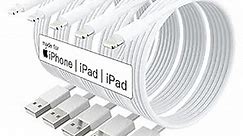 iPhone Charger Fast Charging[Apple MFi Certified] 5pack 10FT Long Lightning Cable High Speed Data Sync Cord for 14/13/12/11 Pro Max/XS MAX/XR/XS/X/8/7/Plus airpods (White)
