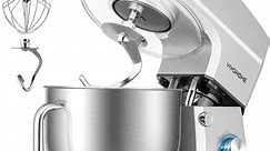 SPECSTAR 7.5 Quart Stand Mixer, 660W 6-Speed Tilt-Head Kitchen Electric Food Mixer with Beater, Dough Hook, Wire Whip, and Egg Separator, Silver