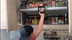 Expandable cabinet shelf makes reaching spices easy