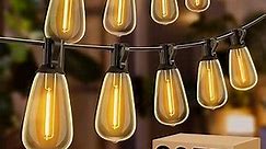 litogo 60FT Remote Outdoor String Lights - Waterproof Patio Lights with Plastic Vintage Edison Bulbs, Dimmable Hanging Light for Outside Yard Wedding Gazebos Bistro - 2700K Warm White