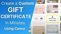 How to Make a Custom GIFT CERTIFICATE for FREE Using Canva (2000+ Templates)