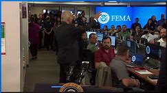 Joe Biden pauses Hurricane interview to talk to emergency service staff