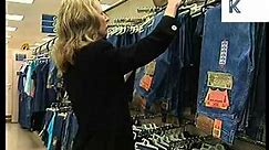 Late 1990s Tesco Sells Levi's Jeans, Supermarket, UK Archive Footage