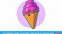 Ice Cream Cone Floating Cartoon