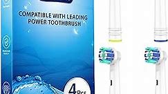 Replacement Toothbrush Heads Compatible with Oral B Replacement Heads Refill for Oral B Braun Replacement Brush Heads 4 Pack