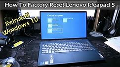 How To Factory Reset Lenovo Ideapad 5 Laptop & Reinstall Windows 10 (2021)
