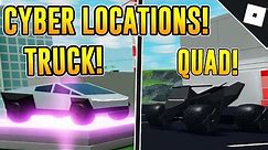 CYBER TRUCK AND CYBER QUAD LOCATIONS in MAD CITY | Roblox