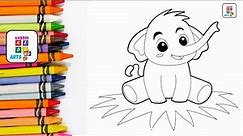 How to draw a cute cartoon Elephant | | Elephant drawing