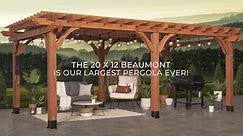 Backyard Discovery Beaumont 20 ft. x 12 ft. Light Brown All Cedar Wooden Pergola 2101579COM