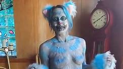Chedire Cat #cheshirecat #bts #bodypaint #costume #cosplay #halloweencostume #cat #mua #facepainting #aliceinwonderland #bodypainter #artist | Amanda Killian