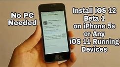 How to Install iOS 12 Beta 1 on iPhone 5s or Any IOS Device Running IOS 11 without PC