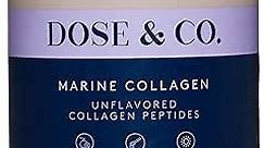 DOSE & CO. Marine Collagen Peptides with Vitamin C for Hair, Skin & Nails, Unflavored - 8oz Powder Supplement