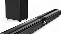 Saiyin Sound Bar for Smart TV with 5.25 Inch Subwoofer, 24 Inch Soundbar for TV, TV Soundbar with Optical, HDMI(ARC), AUX and Bluetooth Inputs, Detachable Surround Sound System for TV