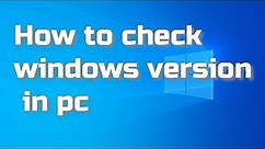 How to check windows version