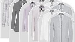 Clear Garment Bags Clothes Covers Protecting Dusts (Set of 12) for Storage Plastic Garment Bags Hanging Clothes Bags Dress Bag for Gowns Long with Zipper for Closet - 24'' x 40''/12 Pack
