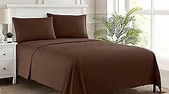 Queen Size Bed Sheets - Breathable Luxury Sheets with Full Elastic & Secure Corner Straps Built In - 1800 Supreme Collection Extra Soft Deep Pocket Bedding Set, Sheet Set, Queen, Brown