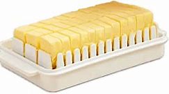 Fuuc Butter Dish With Lid ,Quantitative Cutting Plastic Butter Dish ,Easy to Clean Butter Dish for Refrigerator ,for(≈4.72in x2.6in x 1.3in) Size of Butter