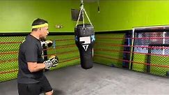 Boxing training (setting up the straight right hand behind the jab)