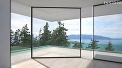 Designers created a sliding glass door that can turn around corners