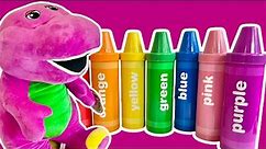 BARNEY And Friends Purple Dinosaur GIANT Crayons Learning Colors