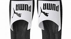 Buy Puma Unisex White & Black Purecat Printed Sliders -  - Footwear for Unisex