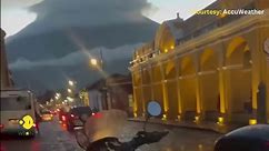 Guatemala: Lightning strikes upwards from Acatenango Volcano