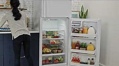 GE Appliances Top-Freezer Refrigerator with Wall-to-Wall Shelves