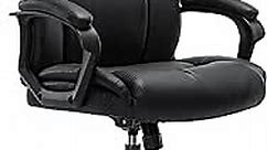 Executive Office Chair - Ergonomic Home Computer Desk Chair for Heavy People with Wheel, Lumbar Support, PU Leather, Adjustable Height & Swivel