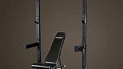 Body-Solid Pro Clubline Commercial Half Rack with Bench for Olympic Lifts, Deadlift, Squats, and Stretching, SPR500P2