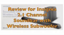 Insignia 2.1 Channel Soundbar with Wireless Subwoofer Black